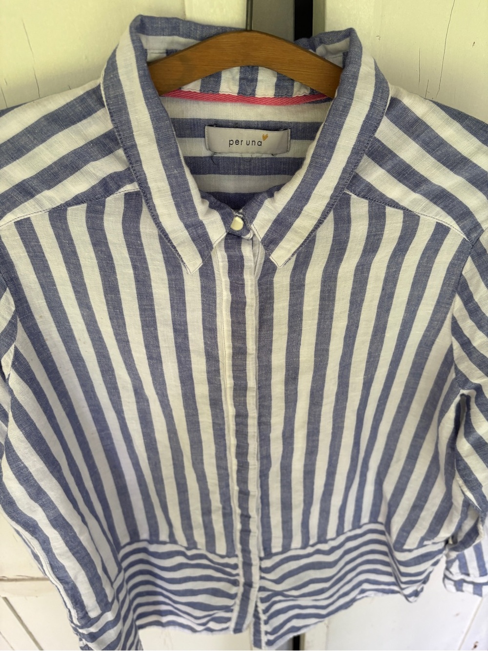 Classic striped Button-Down Woman’s Shirt by Per Una at Marks and Spencer.
